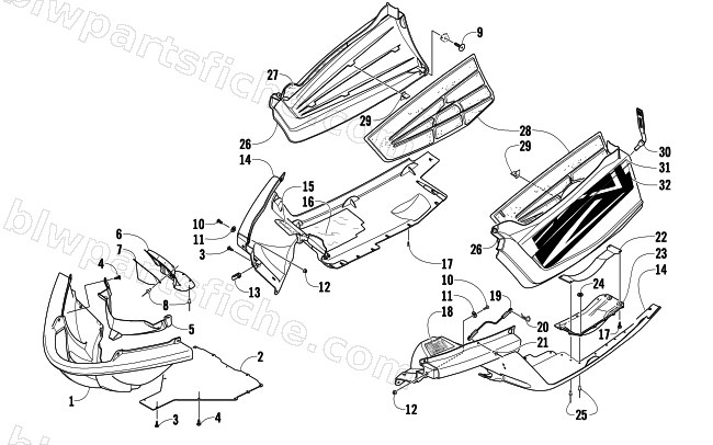 BELLY PAN AND FRONT BUMPER ASSEMBLY diagram