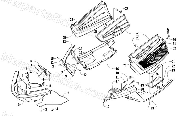 BELLY PAN AND FRONT BUMPER ASSEMBLY diagram