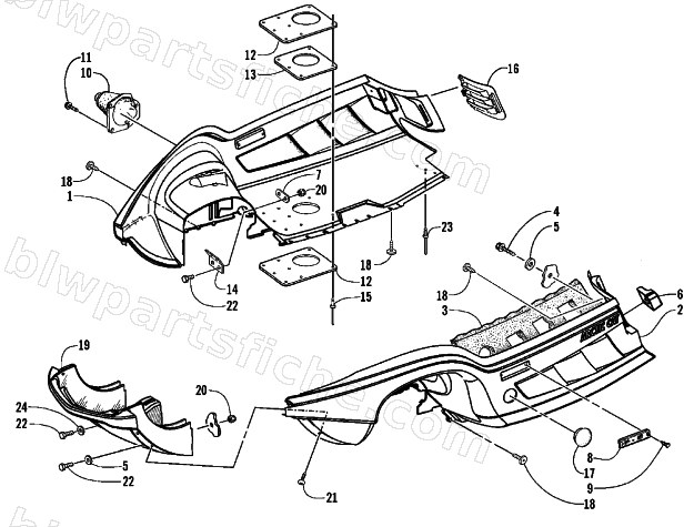 BELLY PAN AND FRONT BUMPER ASSEMBLY diagram