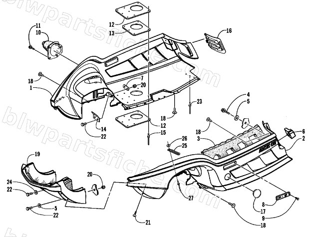 BELLY PAN AND FRONT BUMPER ASSEMBLY diagram