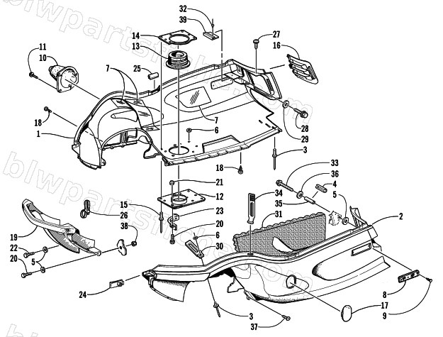 BELLY PAN AND FRONT BUMPER ASSEMBLY diagram