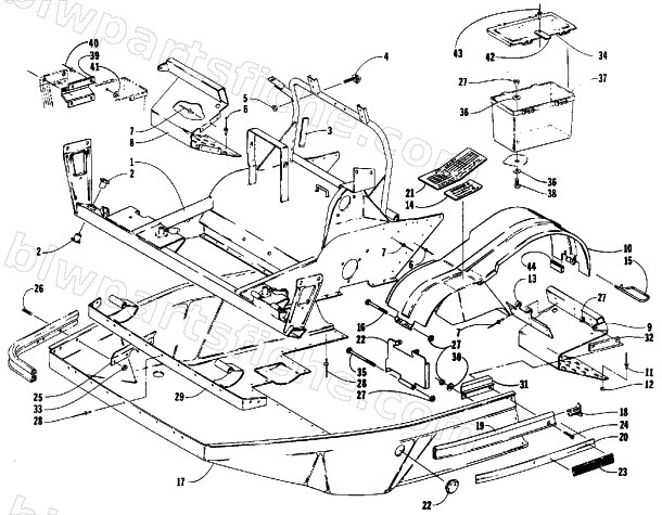 BELLY PAN AND FRONT FRAME diagram