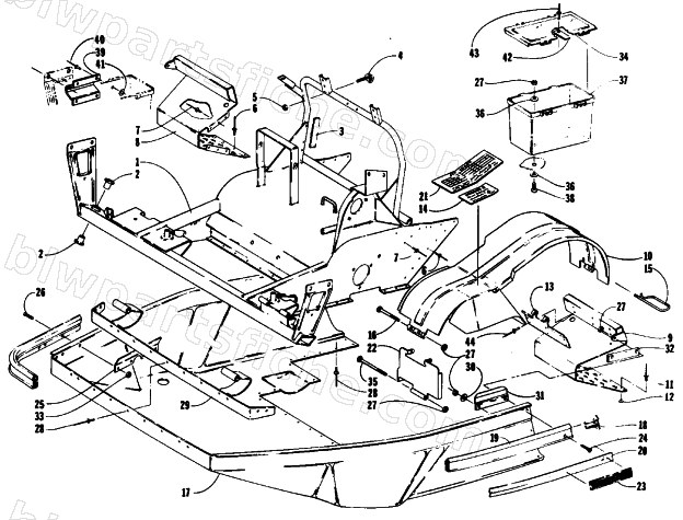BELLY PAN AND FRONT FRAME diagram