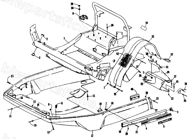 BELLY PAN AND FRONT FRAME diagram