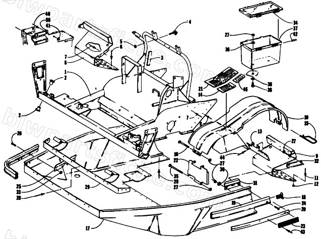 BELLY PAN AND FRONT FRAME diagram