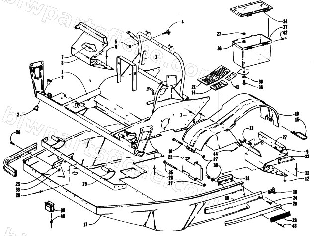 BELLY PAN AND FRONT FRAME diagram