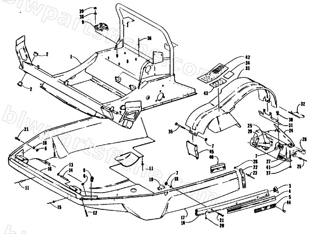 BELLY PAN AND FRONT FRAME diagram