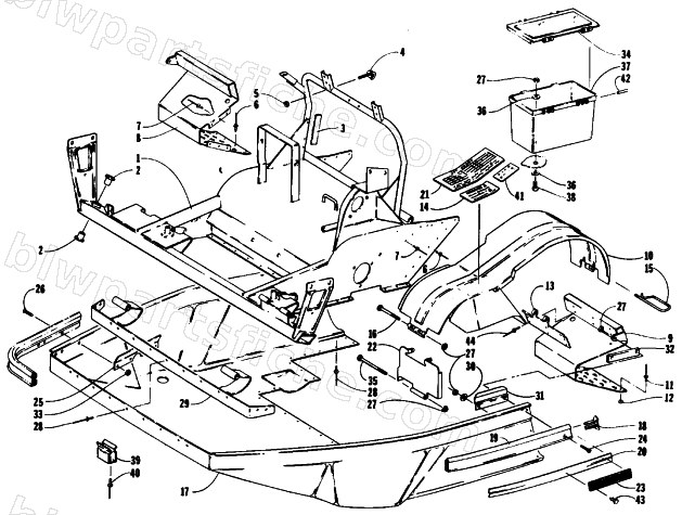 BELLY PAN AND FRONT FRAME diagram