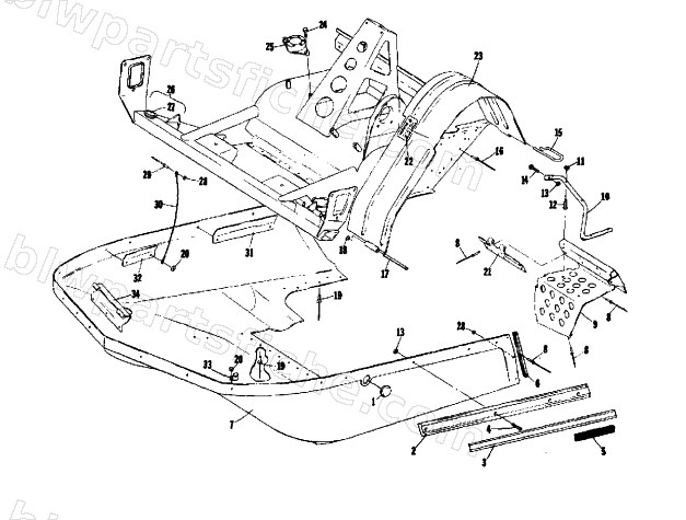 BELLY PAN AND FRONT FRAME diagram