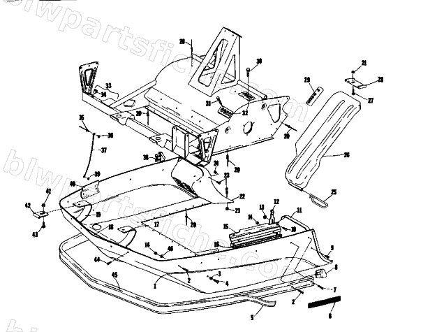 BELLY PAN AND FRONT FRAME diagram