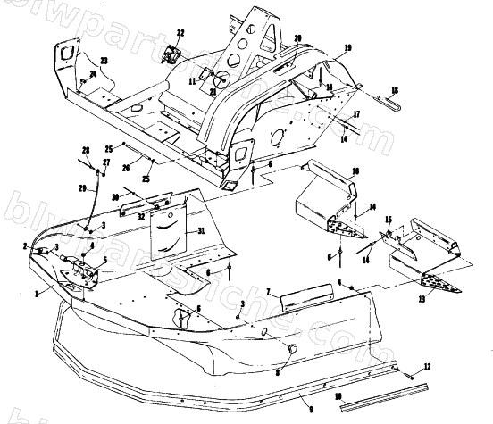 BELLY PAN AND FRONT FRAME diagram