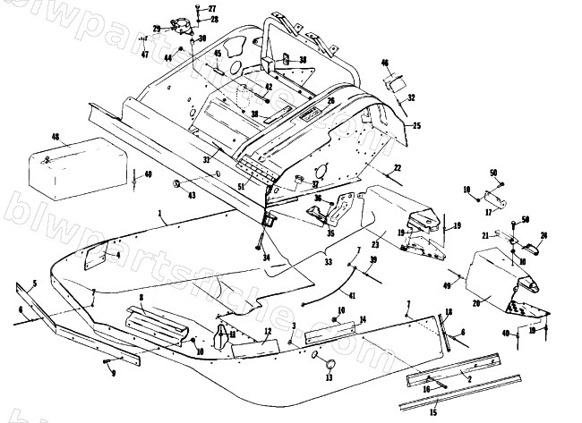 BELLY PAN AND FRONT FRAME diagram