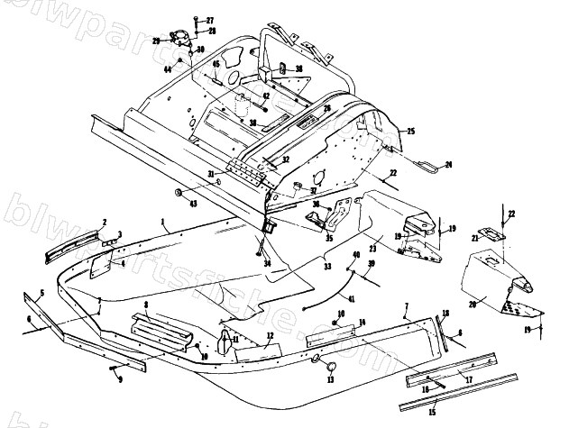 BELLY PAN AND FRONT FRAME diagram