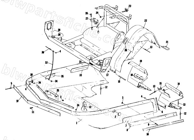 BELLY PAN AND FRONT FRAME diagram