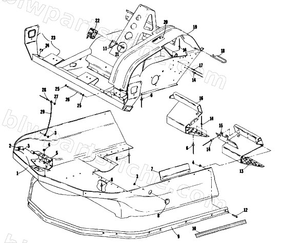 BELLY PAN AND FRONT FRAME diagram