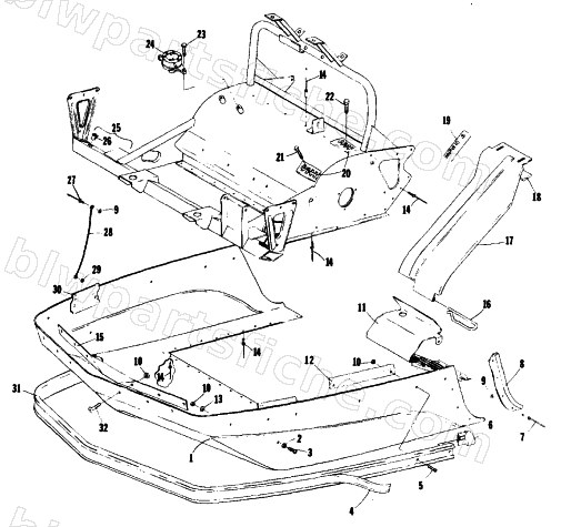 BELLY PAN AND FRONT FRAME diagram