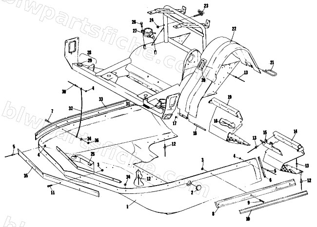 BELLY PAN AND FRONT FRAME diagram