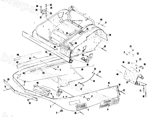 BELLY PAN AND FRONT FRAME diagram