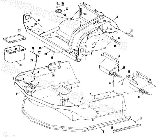 BELLY PAN AND FRONT FRAME diagram
