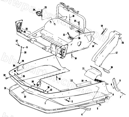 BELLY PAN AND FRONT FRAME diagram