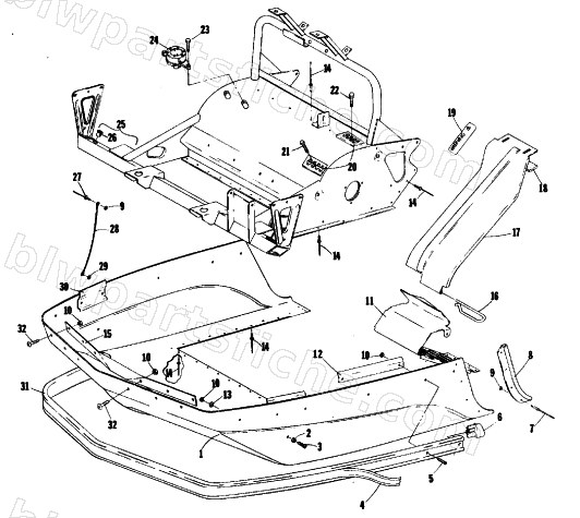 BELLY PAN AND FRONT FRAME diagram