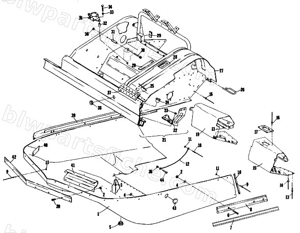 BELLY PAN AND FRONT FRAME diagram