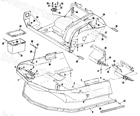 BELLY PAN AND FRONT FRAME diagram