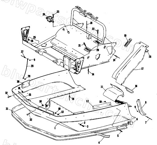 BELLY PAN AND FRONT FRAME diagram