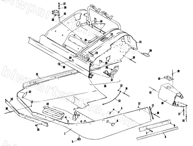 BELLY PAN AND FRONT FRAME diagram