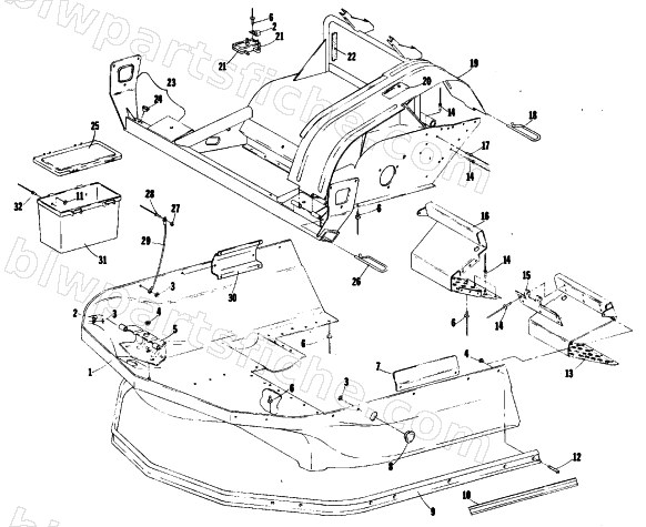 BELLY PAN AND FRONT FRAME diagram