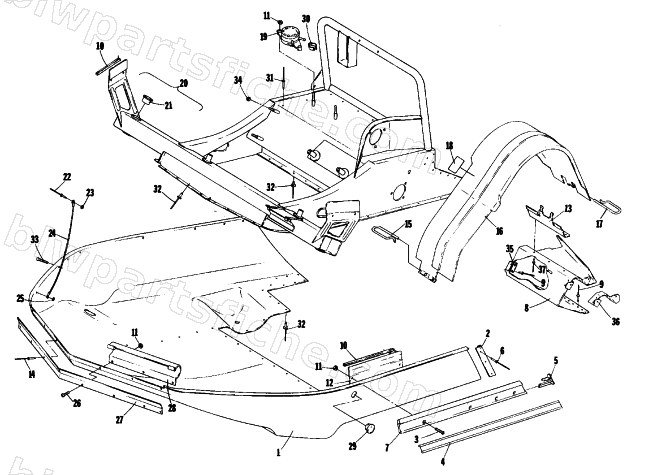 BELLY PAN AND FRONT FRAME diagram