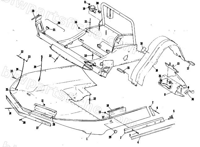 BELLY PAN AND FRONT FRAME diagram