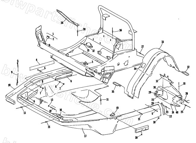 BELLY PAN AND FRONT FRAME diagram
