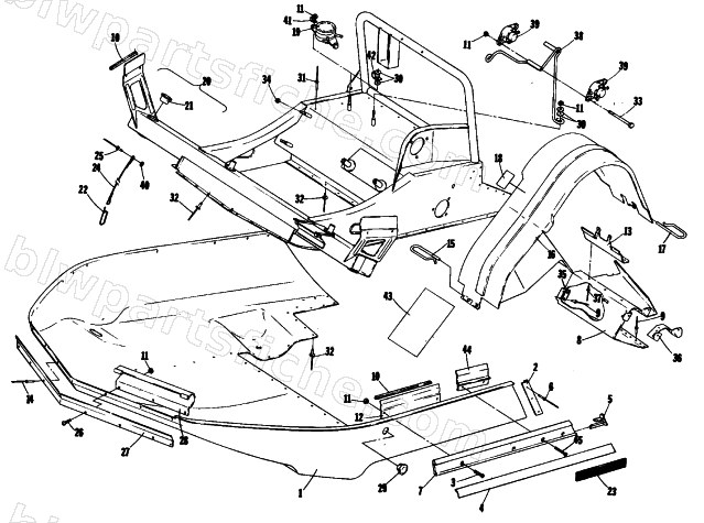 BELLY PAN AND FRONT FRAME diagram