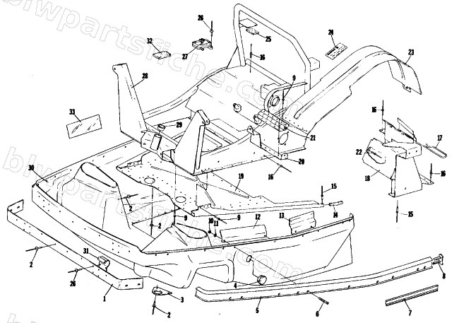 BELLY PAN AND FRONT FRAME diagram