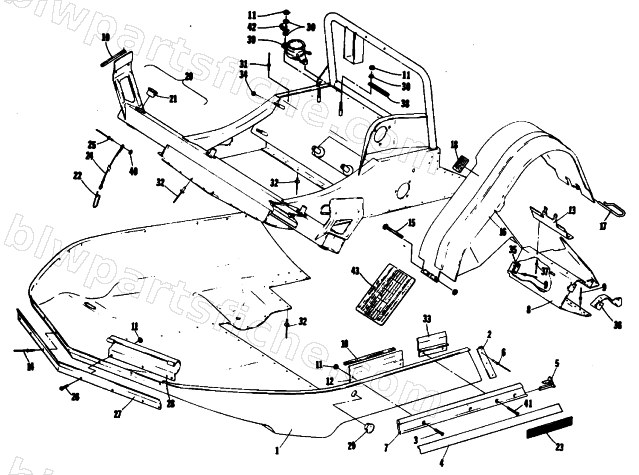 BELLY PAN AND FRONT FRAME diagram