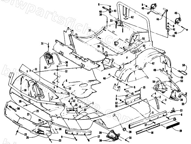 BELLY PAN AND FRONT FRAME diagram