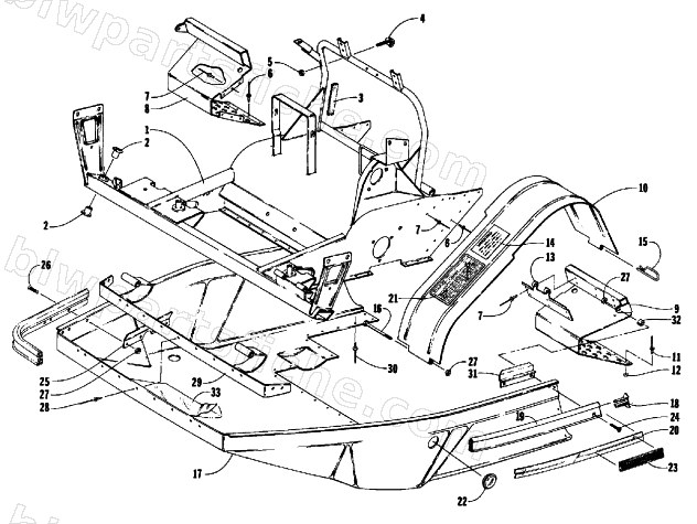 BELLY PAN AND FRONT FRAME diagram