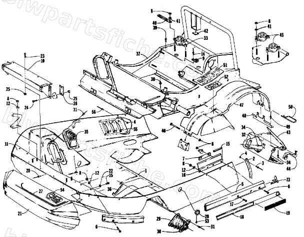 BELLY PAN AND FRONT FRAME diagram