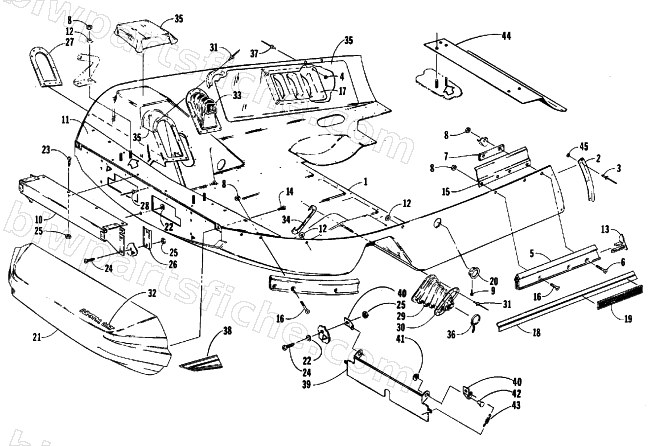 BELLY PAN AND NOSE CONE ASSEMBLIES diagram