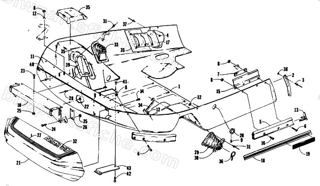 BELLY PAN AND NOSE CONE ASSEMBLIES diagram