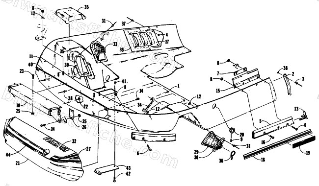 BELLY PAN AND NOSE CONE ASSEMBLIES diagram