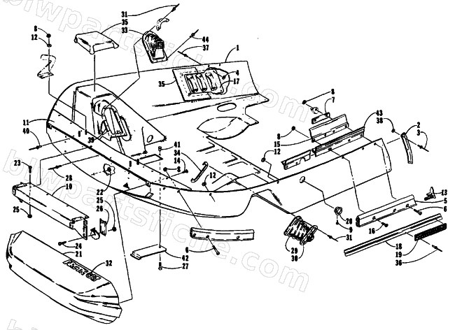BELLY PAN AND NOSE CONE ASSEMBLIES diagram