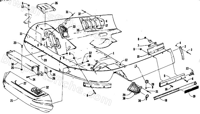 BELLY PAN AND NOSE CONE ASSEMBLIES diagram