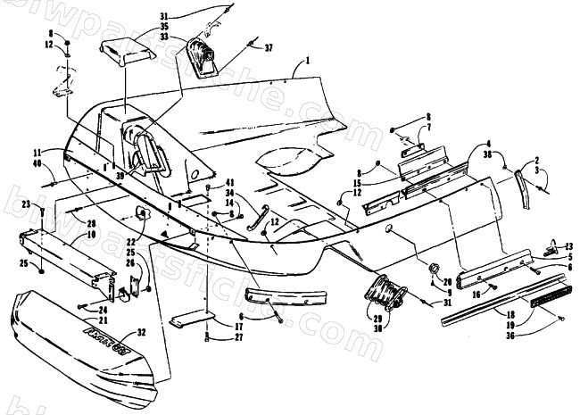 BELLY PAN AND NOSE CONE ASSEMBLIES diagram