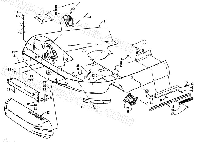 BELLY PAN AND NOSE CONE ASSEMBLIES diagram