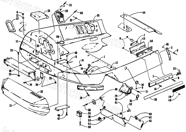 BELLY PAN AND NOSE CONE ASSEMBLIES diagram