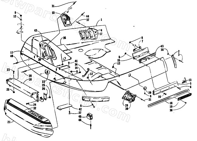 BELLY PAN AND NOSE CONE ASSEMBLIES diagram