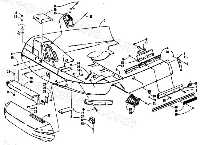 BELLY PAN AND NOSE CONE ASSEMBLIES diagram