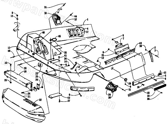 BELLY PAN AND NOSE CONE ASSEMBLIES diagram